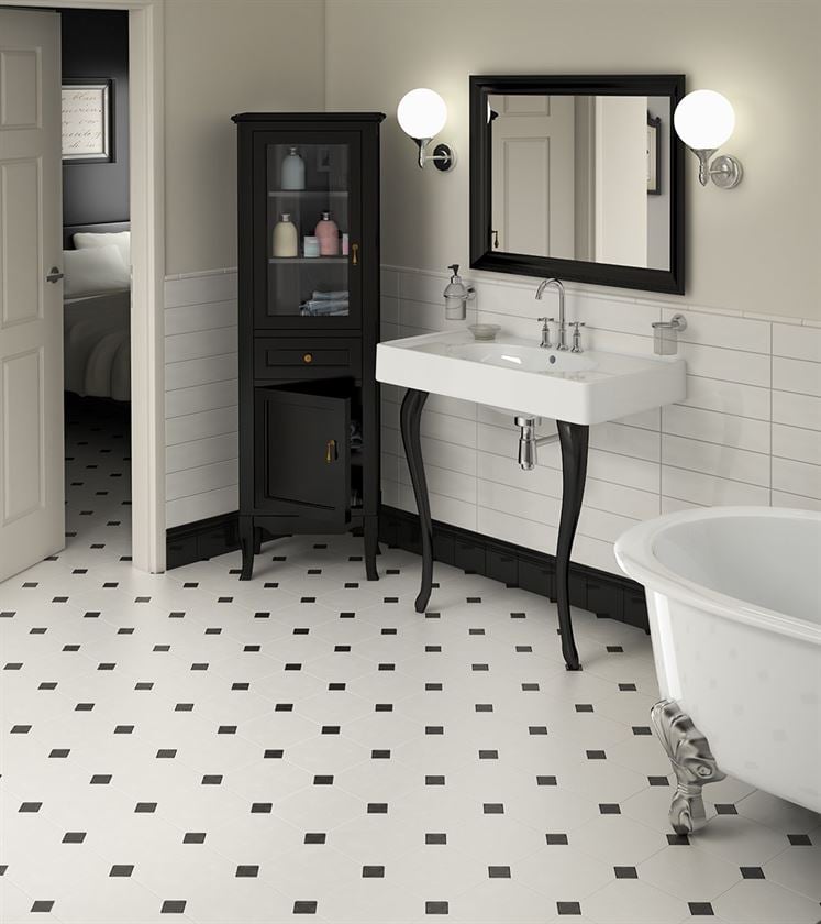 Octagon Marmol Negro 20x20