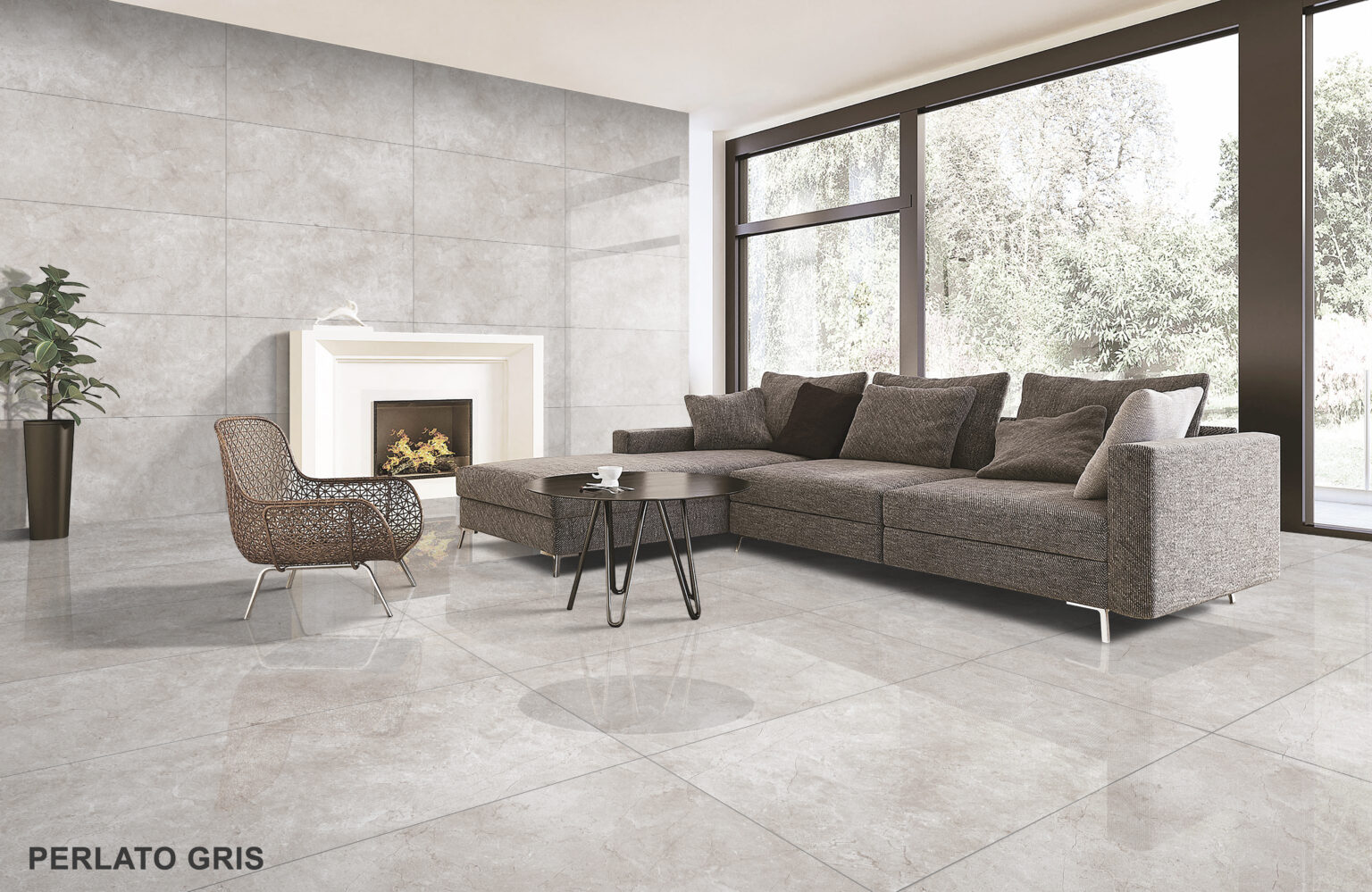 Prestige Perlato Grey Glossy | 60x120cm - immagine 2
