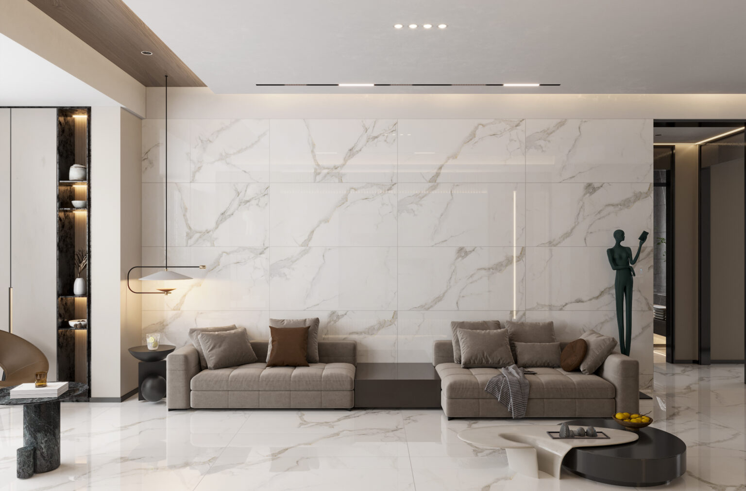 Prestige Statuario Majestic Glossy | 60x120cm - immagine 2