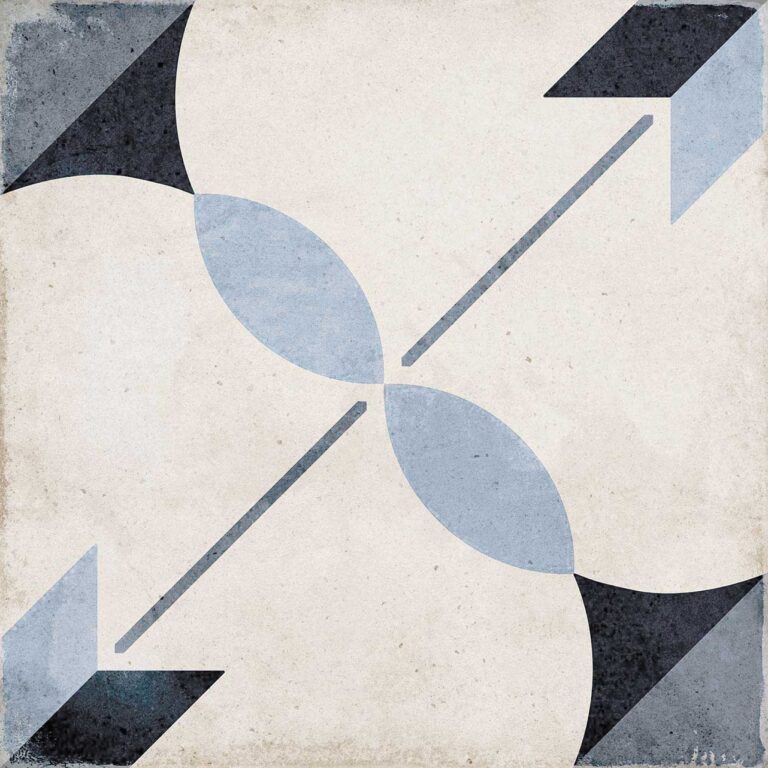 Art Nouveau Arcade Blue 20x20