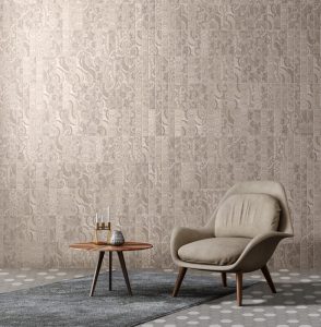 Living room interior in loft, industrial style, 3d render