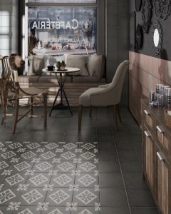 Art Nouveau Padua Black 20x20