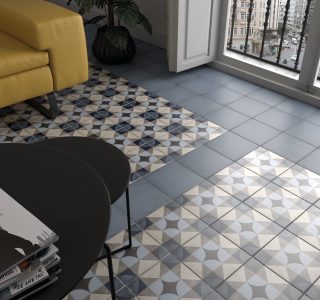 Art Nouveau Palais Blue 20x20