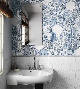 Hexatile Brillo Blanco 17,5x20