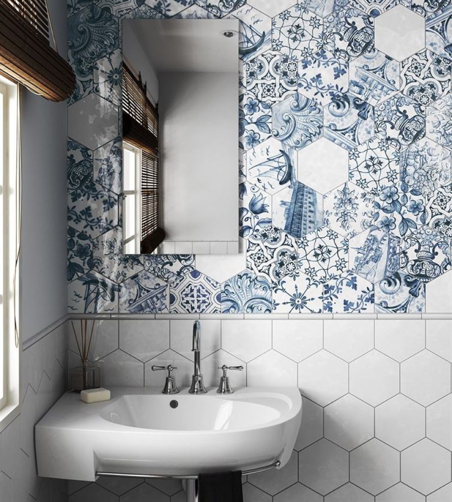 Hexatile Brillo Blanco 17,5x20