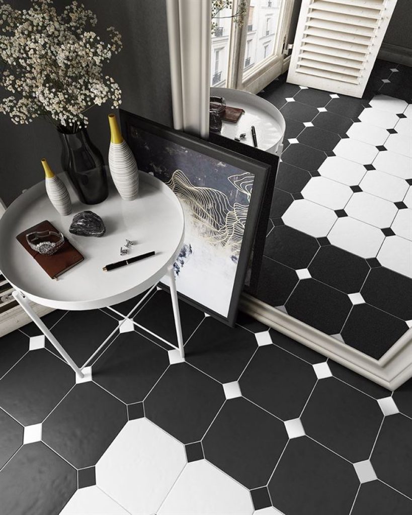 Octagon Mate Negro 20x20